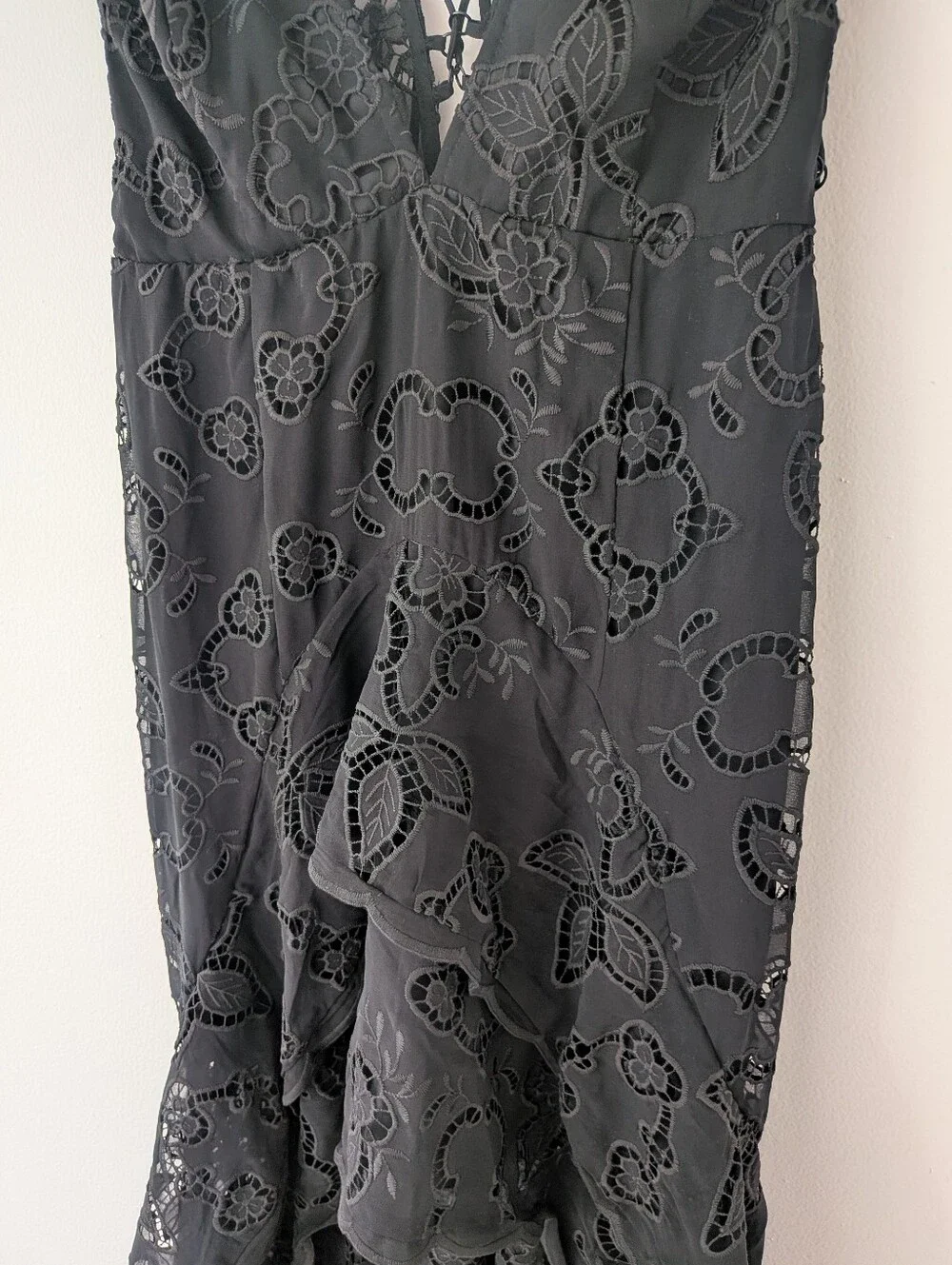 NWT! Free People Catalina Broderie Anglaise Black Lace Maxi Dress Size 6 - Picture 10 of 12
